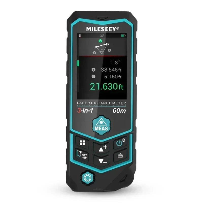 Laser Distance Measure - Mileseey R2B 60M USB Oplaadbare 3-in-1