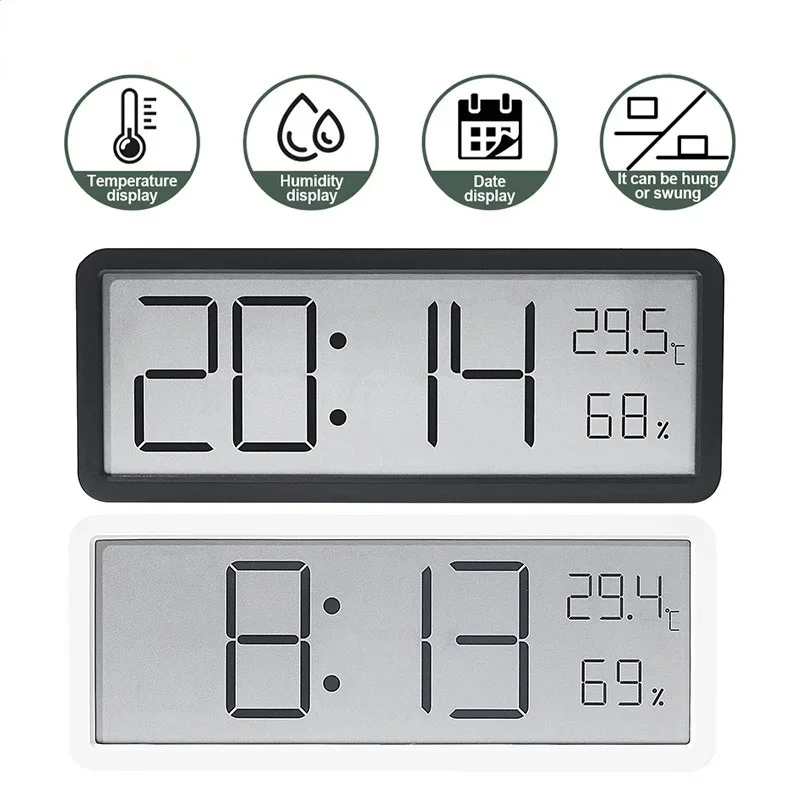 Modern Electronics Gadgets - LCD-scherm Digitale wandklok Tijd Temperatuur Vochtigheid