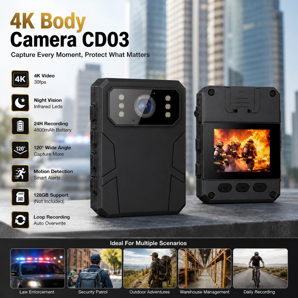 Compact Camera Mirrorless - Politie Body Camera 1080P DVR Video