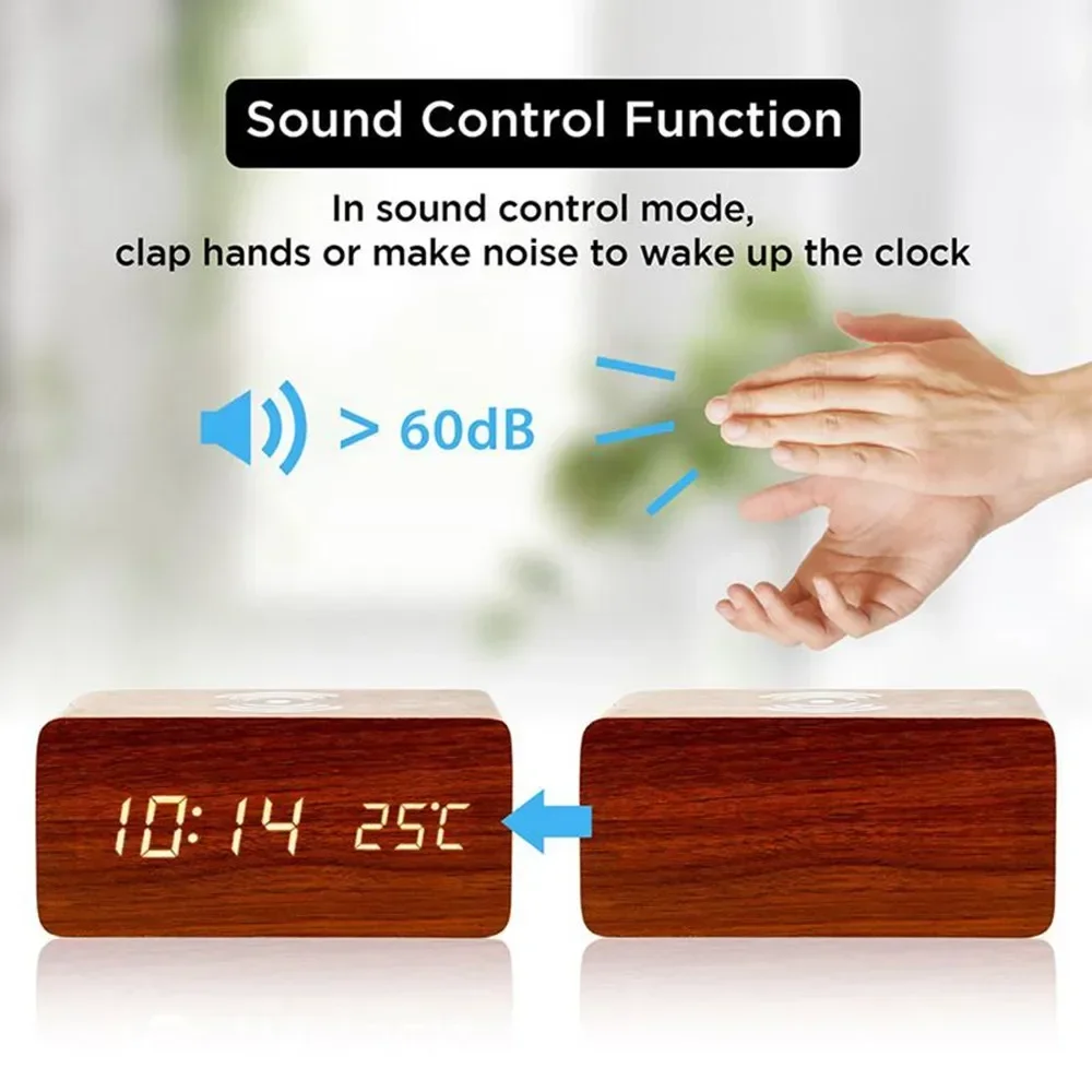 Wekker LED digitaal houten USB - Modern Electronics Gadgets recensie en prijs
